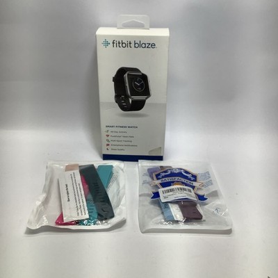 Fitbit Blaze SmartWatch Fitness Tracker Heart Rate Black & Charger 8 Bands 2 Fra