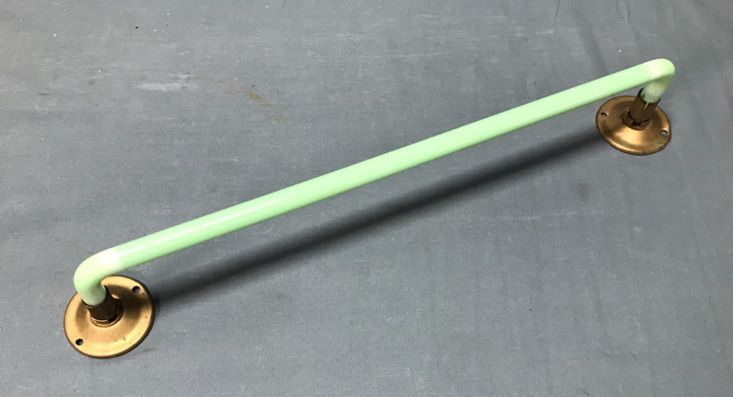Antique Vintage Jadeite Green Glass 15" Washcloth Towel Bar Old 1377-25B