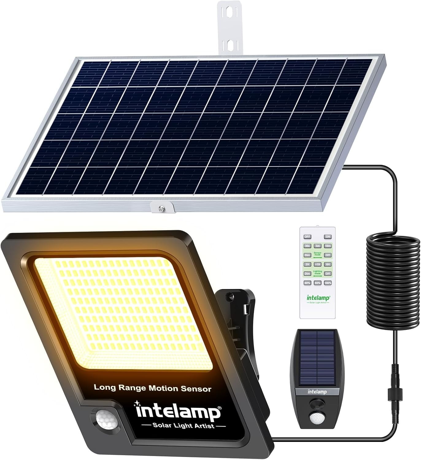 Faretto Solare 3000LM INTELAMP 12000mAh - Kit Illuminazione Professionale - 1