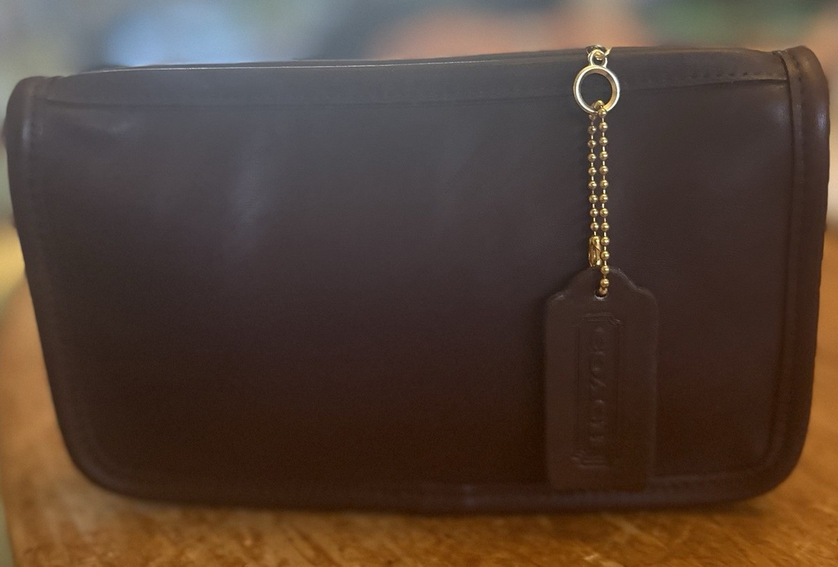 バッグ VINTAGE COACH CHUNKY CASE DARK BROWN Vintage Coach Brown Leather Chunky Case Zip Pouch 7165 | eBay