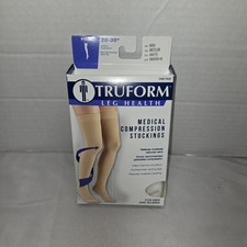 Truform Compression Thigh High Stockings 20-30 mmHg FIRM 8868 Size Med White NIP