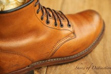 Redwing Red Wing 9013 Tan Brown Leather Derby Boots Men's UK 7 D US 8 EU 41