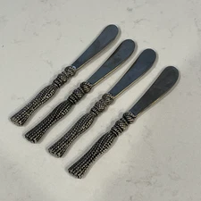 VTG Silea Cartisane Heavy Braided Handle Cheese/Jam Knives Set 4 Pc