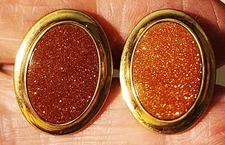 Vintage 10K Gold Filled Goldstone Cufflinks Lamode