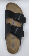 Birkenstock Arizona Bs Leather Suede Soft Footbed Black Color Narrow