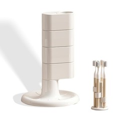 360  Rotating Toothbrush Holder   Multi-Functional Desktop Organizer for Make...