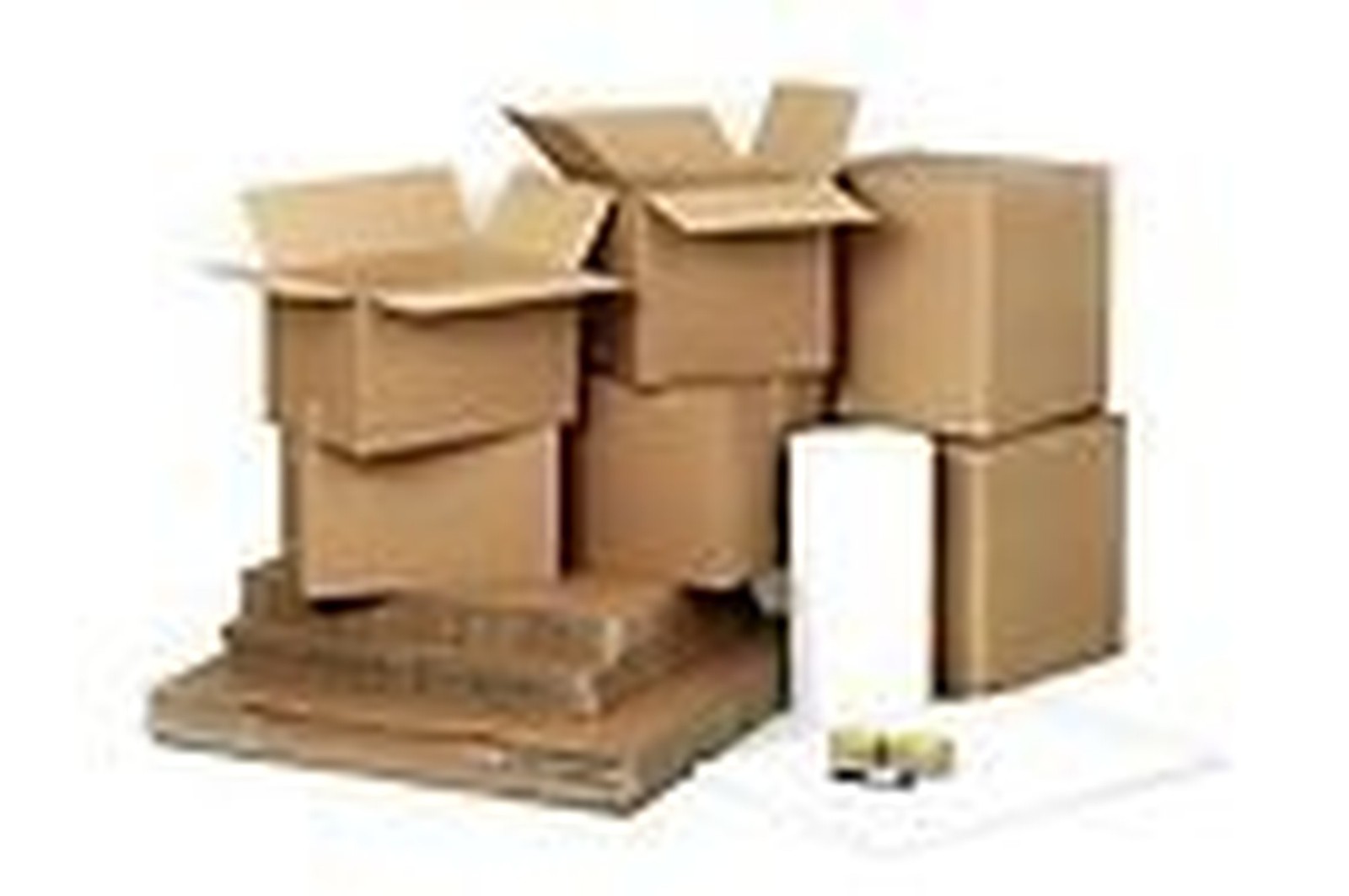 Flat Size Removal Moving Packing KIT 30 Cardboard Boxes + Extras (Bubble ETC)