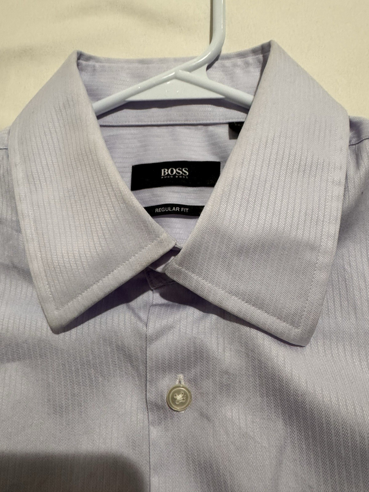 Hugo Boss regular fit Lavender color Long Sleeve dress shirt, size 16.5/32/33 thumbnail 11