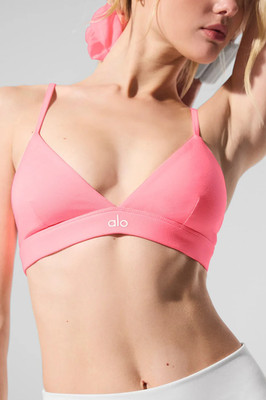 Alo Yoga SPLENDOR BRA in Neon Bubblegum, NWT Small S