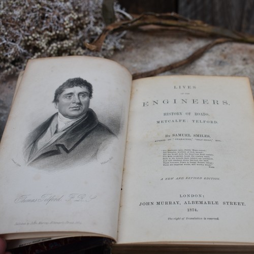 Antique 1874 Lives of The Engineers by Samuel Smiles Leather Bound Books Pair - Imagen 14 de 15
