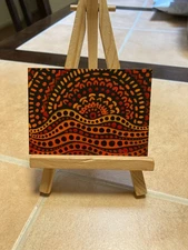 ACEO Original Mixed Media Painting Art Card ATC Lowbrow Abstract 15