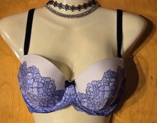 VS Victoria Secret Dream Angels Lined Demi Bra Size 34DD Faux Lace On Cups
