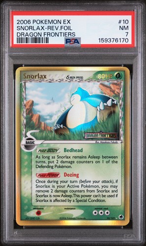 Snorlax Reverse Holo 10/101 Dragon Frontiers Pokemon PSA 7 Near Mint