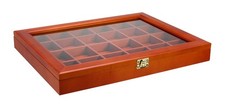 SAFE Sammelvitrine 12-45 F&auml;cher Holzvitrine f&uuml;r Mineralien, Figuren, Schmuck