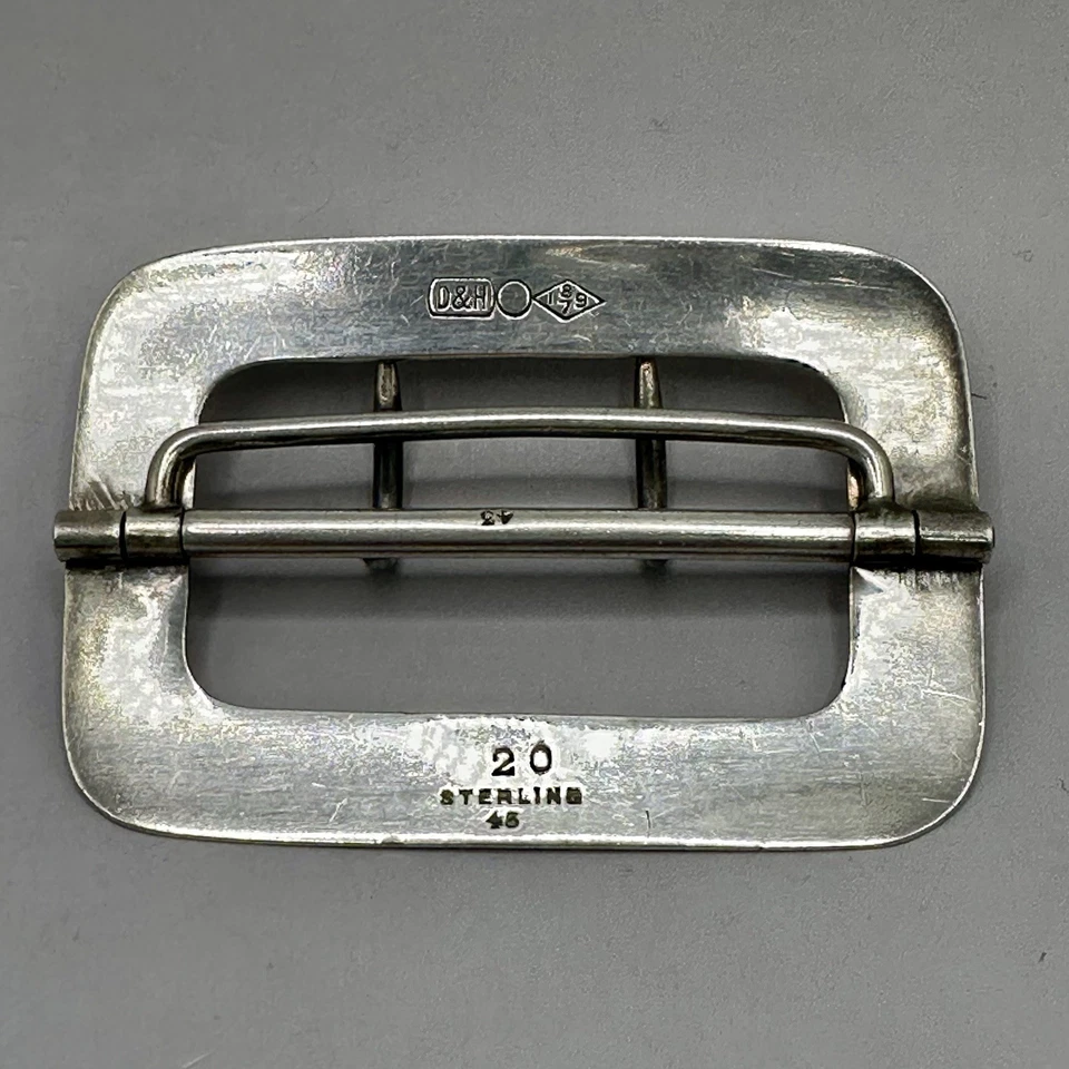 Antiguo Dominick & Haff NY Plata Esterlina Faja Cinturón Hebilla Diseño Geométrico Foto 4 de 4