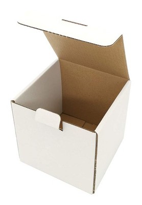 50 Pack White Corrugated Cardboard Small Shipping Box Mailer 4x4x4 Inch