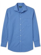 Lauren Ralph Lauren classic dress shirt in light blue with mini paisley dot. 