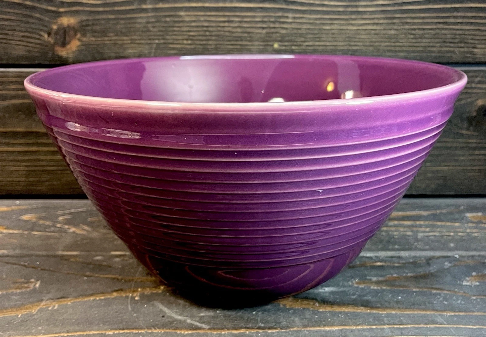 Boscoware Purple 11” Beehive Ceramic Pottery Serving Mixing Bowl Bosco Ware