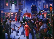 Bronzeville At Night : Archibald Motley : Archival Quality Art Print 11x17
