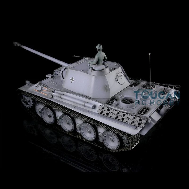 Tanque 1/16 Henglong 7.0 mejorado German Panther G RTR RC gris 3879 pistas de metal Foto 3 de 4