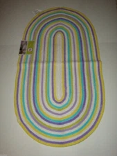 Circo Chenille Braided Cotton Oval Scatter Rug 27" x 48" Purple Yellow Multi