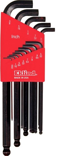 Eklind Ball End Stubby Hex Wrench Key Set 22pc Black Finish Metric SAE USA 13122 - Picture 2 of 8