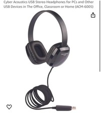 Cyber Acoustics ACM-6005 USB Stereo Headphones for PC and other USB Devices