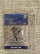 New Math Geometry Set with Ruler Triangles Protractor 4-Piece Kit