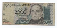 VENEZUELA 2000 BOLIVARES 1998 PICK 80 LOOK SCANS