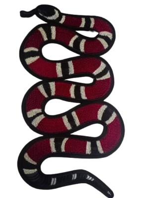Iron/Sew On Coral snake Maroon Red Embroidered Patch  Large 11'' X 5''  #44