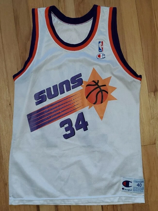 PHOENIX SUNS BASKETBALL SHIRT JERSEY CHAMPION CHARLES BARKLEY sz S MENS