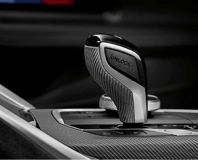 Genuine BMW carbon and Alcantara gear selector lever. 61315A40305  