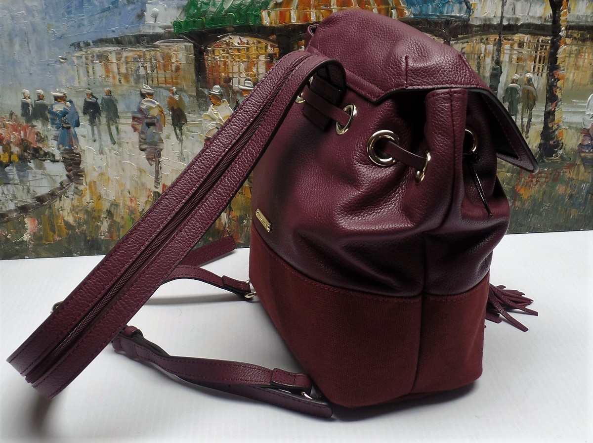 Rebecca Minkoff Mansfield Burgundy Leather Brit Brass Convertible Backpack Purse Rebecca Minkoff Mansfield Burgundy Backpack - $295 | eBay main image 2