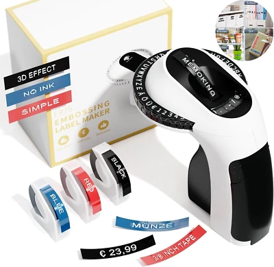 Dymo Omega 3D Präge Beschriftungsgerät Label Maker für Embossing Schriftband 9mm