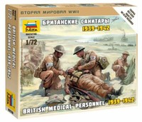 Britisch Medical Personnel 1939-1942 Kunststoff Kit 1:72 Modell Zvezda