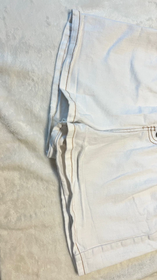 Pantalones cortos de mezclilla blancos GB Giani Bini para mujer talla 9 Henley cinco botones #2460 Foto 4 de 4