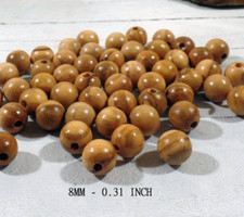 Perles bois d'olivier 8mm 65pz 8U652Fr perles pour chapelets colliers d'olivier