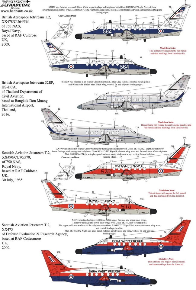 Xtradecal 72327 1:72 BAe Jetstream Collection
