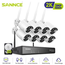 SANNCE Wireless 3MP Security Camera System 5MP 10CH NVR Two-Way Audio Recording