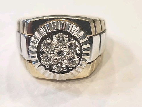 Men’s JST 10K Two Tone Gold Diamond Ring .75 CTTW Size 10.5 - Picture 3 of 9