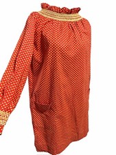 Vintage 60s 70s Miss Elaine Women  s L House Dress Cottage core Orange/Yellow