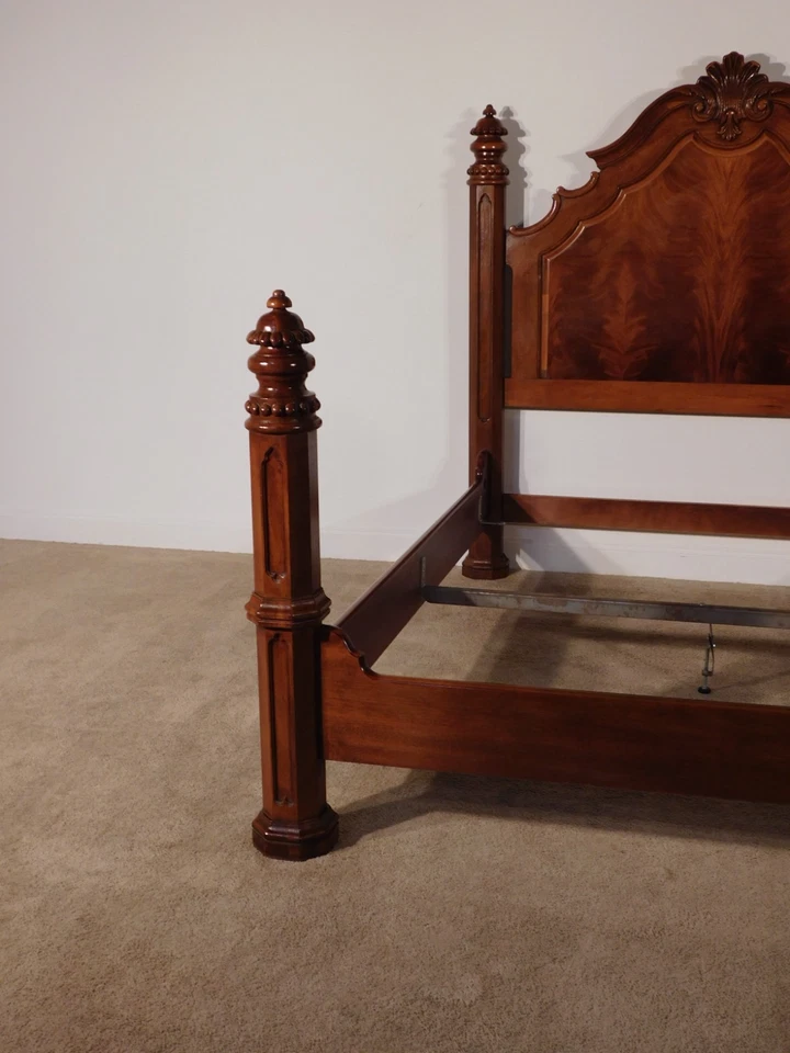 Marco de cama Henredon histórico Natchez tamaño reina Imperio victoriano llama caoba Foto 4 de 4
