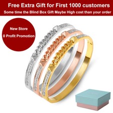 Bracelets for Women - 18K Gold Filled Solid Link Bangle Bracelet for Girls