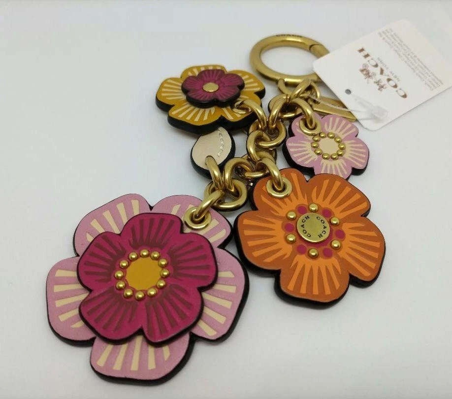 Coach flower hotsell keychain