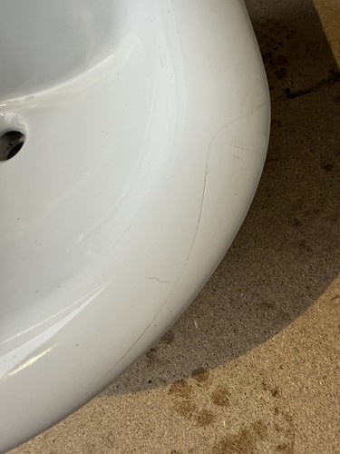 Moores 560mm Semi Recessed Bathroom Basin 1TH Single Tap Hole - Made In Italy — - Picture 4 of 5