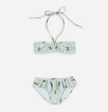 RYLEE + CRU Children Girls' Two-Piece Swimsuit Sage Size 4-5Y Skirted Ruffle