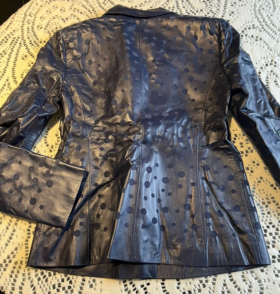 Blazer Salvatore Ferragamo de cuero de cordero para mujer Foto 2 de 4