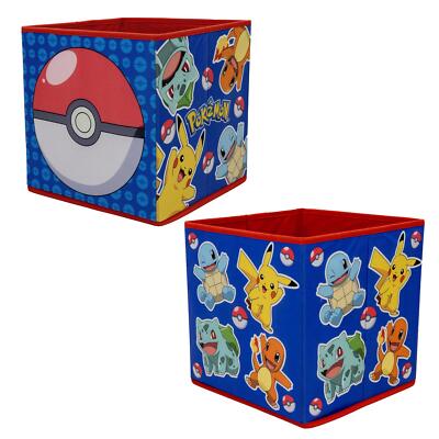 Offiziell lizenzierte Kinder Aufbewahrungsboxen 2 Stück faltbare Würfel Pokemon Pikachu Design