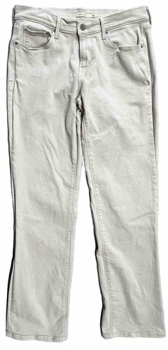 Levi’s 505 Straight Leg Damen Jeans Off White Größe 8M (29x32) Komfort Stretch