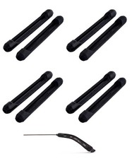 4 Pair 8Pc Black Soft Silicone Eyeglasses Temple Tips Sleeve Retainer Sunglasses